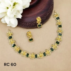 simple swan with square stone necklace