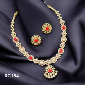 ad stone pearl necklace with coral flower pendant for women