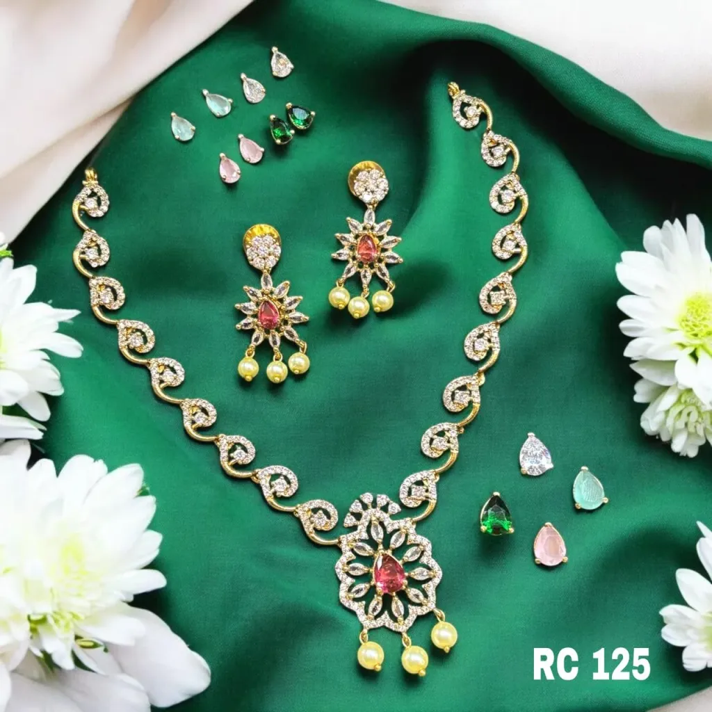 changeable ad stone trendy necklace set for women changeable ad stone trendy necklace set for women