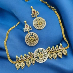 ad stone manga design with peacock choker necklace