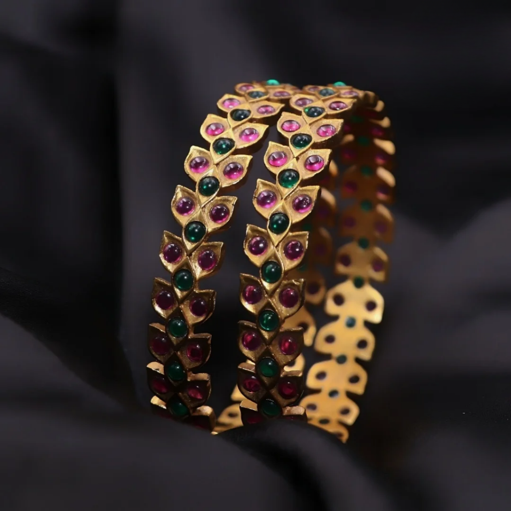 double color kemp stone leaf bangle double color kemp stone leaf bangle