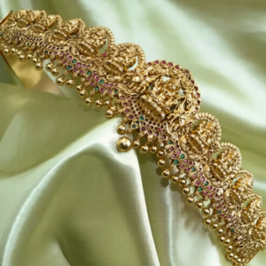 antique finish lakshmi with elephant design hip belt