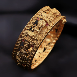 antique lakshmi with classic leaf design bangle