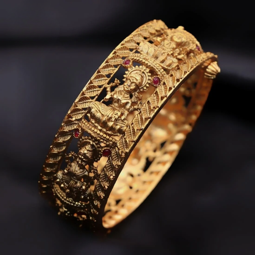 antique lakshmi with classic leaf design bangle antique lakshmi with classic leaf design bangle