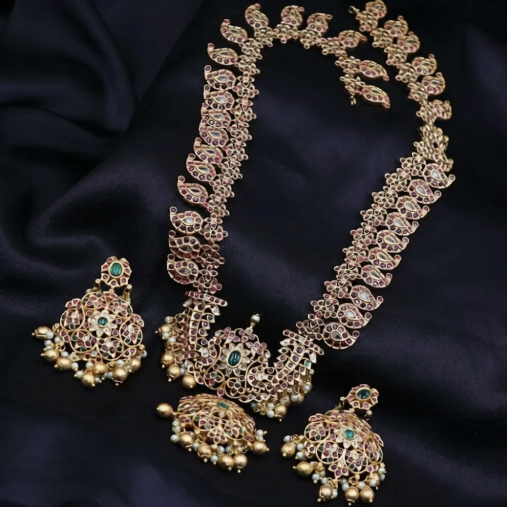 classic kemp stone manga haram set with floral design classic kemp stone manga haram set with floral design