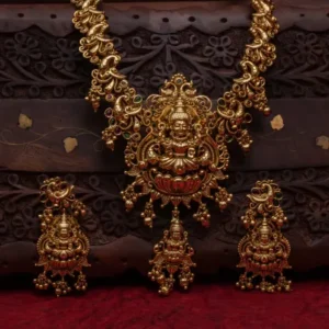 antique finish nagas peacock design haram set