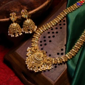 antique finish temple design nagas haram set