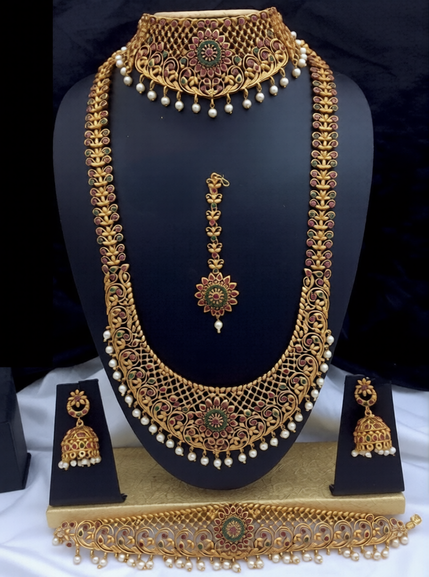 wedding matte finish bridal jewellery set wedding matte finish bridal jewellery set