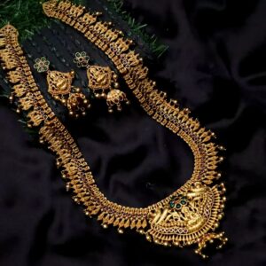 mat finish temple design haram set for women