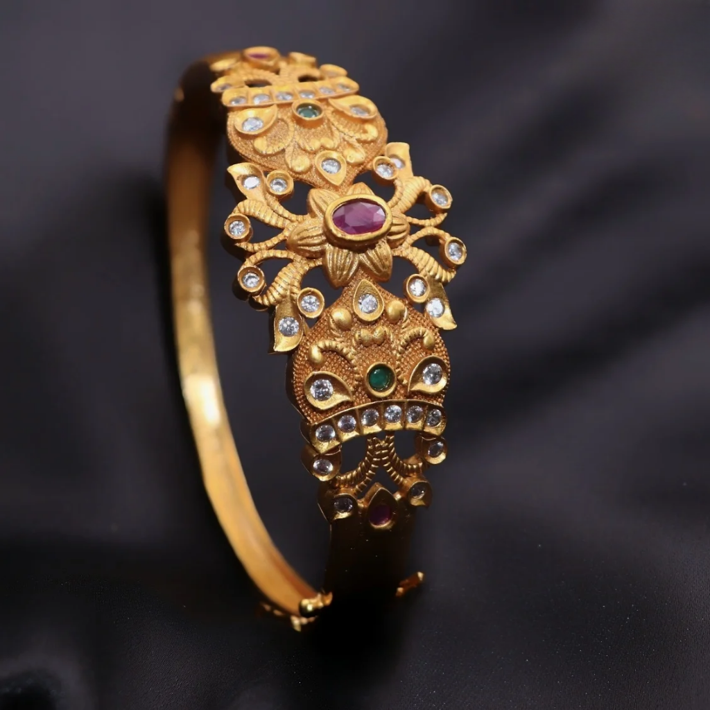 mat finish flower with pot design bracelet mat finish flower with pot design bracelet