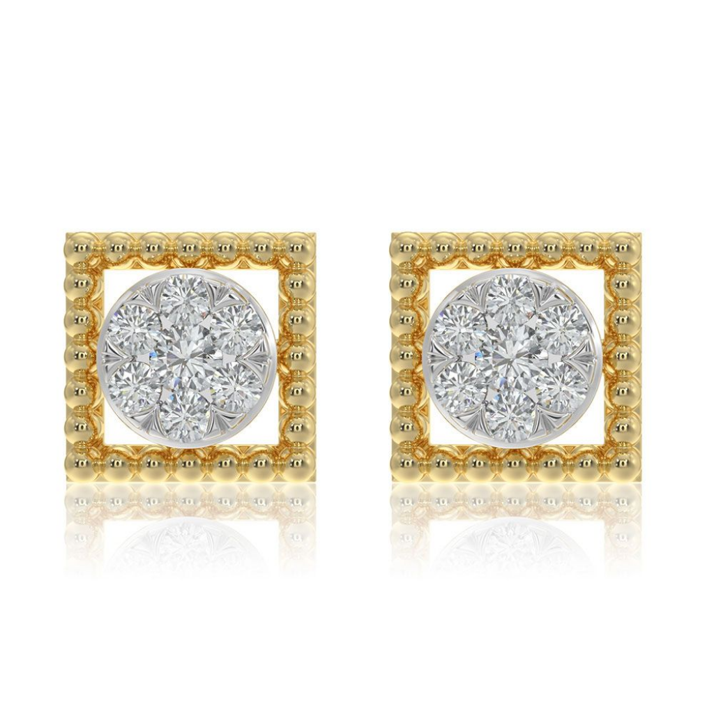 structured 9kt yellow gold diamond stud earrings structured 9kt yellow gold diamond stud earrings