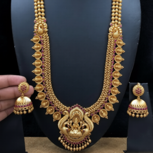 royal lakshmi coin haram set with jhumkas