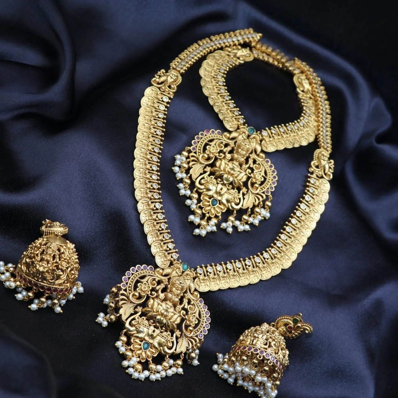 antique finish lakshmi coin temple design combo set antique finish lakshmi coin temple design combo set