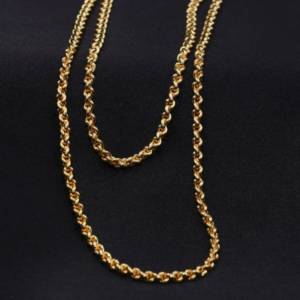 gold finish link design 24 inches chain