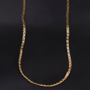 gold finish link design 24 inches byzantine chain