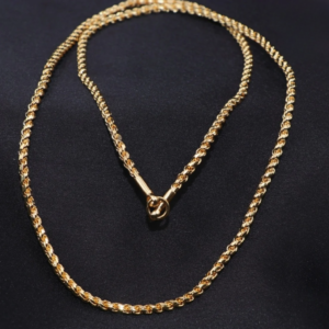 gold finish rope design 24 inches murukku chain