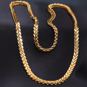gold finish leaf design thick chain