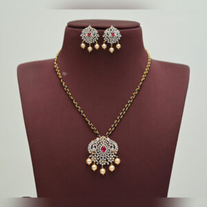 black beads chain with pendant